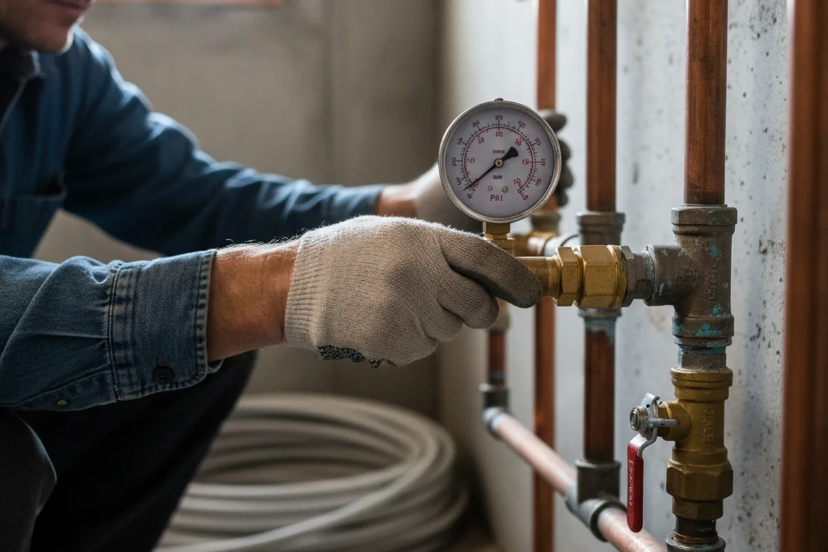 Pressure testing a repaired line during Water Line Repair in Smithland